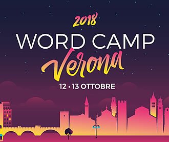 WordCamp Verona 12 e 13 Ottobre 2018 logo small in viaggio da WP Teramo