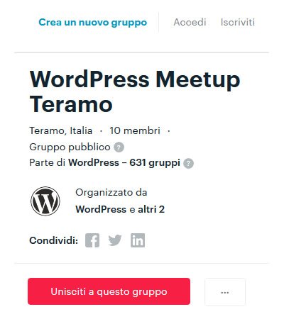 WP Meetup Teramo: unisciti alle riunioni della community small