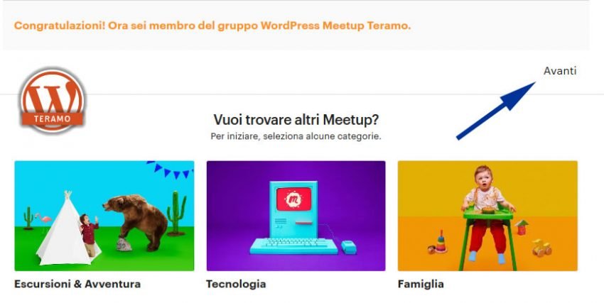 Manuale iscrizione gratuita al WordPress Meetup di Teramo parte 10