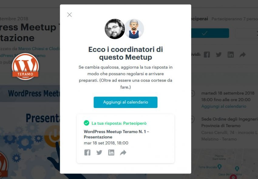 Manuale iscrizione gratuita al WordPress Meetup di Teramo parte 16